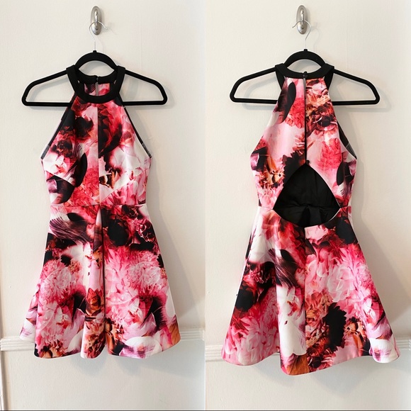 Keepsake Adore You Hot Pink Floral Print Dress S - Picture 2 of 10